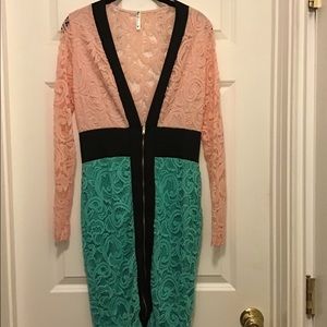 NWOT Deep V Body-con Dress